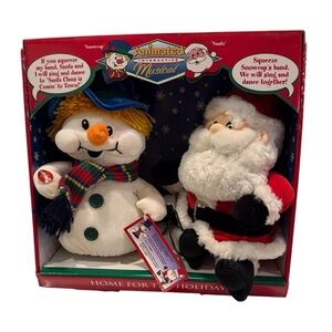 Home For The Holidays Animated Interactive Snow Cap And Santa Works W/Box 1999
